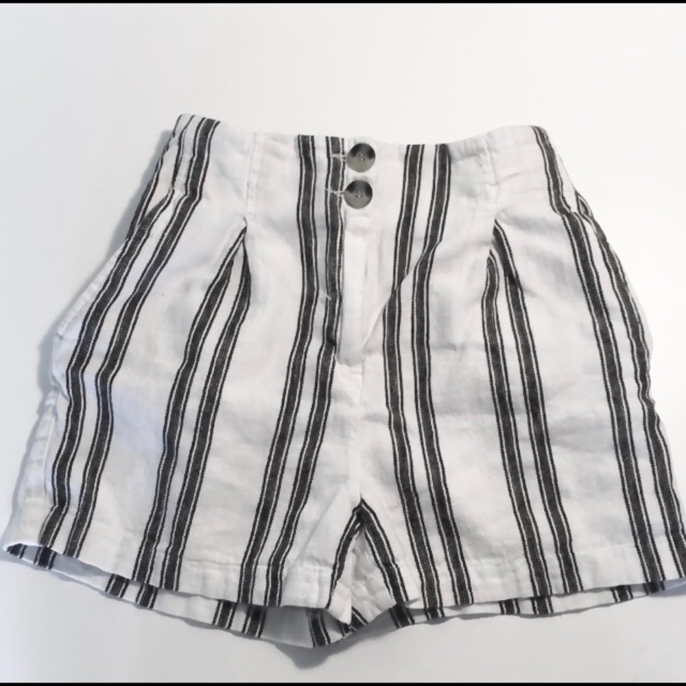 Striped navy blue and white shorts